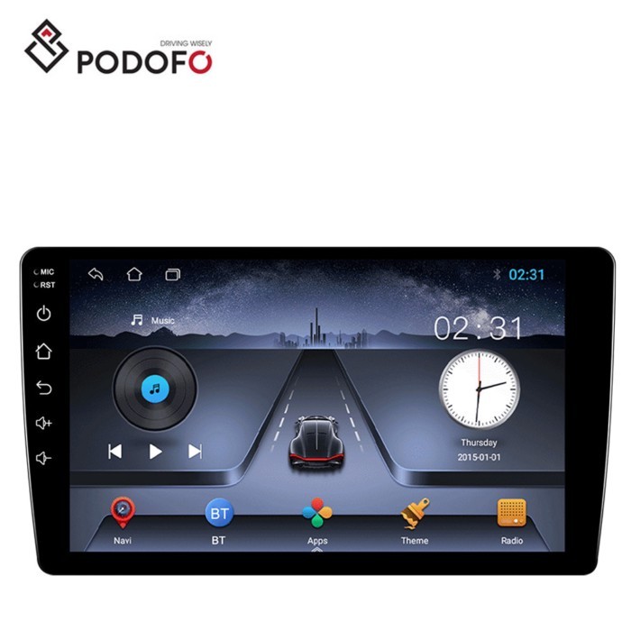 Podofo TS7 9'' 2Din Android 13 1+32G Car Stereo Radio GPS Navigation WIFI BT FM Radio IPS Touch Scr