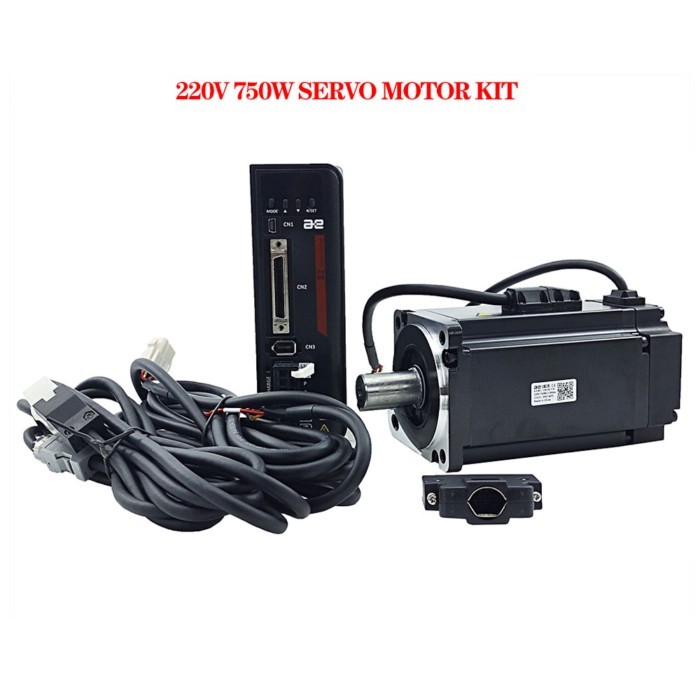 AC220V 750W 0.75kwServo Motor+Driver Kit 2.39NM AC Motor S2P-5R5AI+AEWL-0808JFA/B Brake Kit Single-