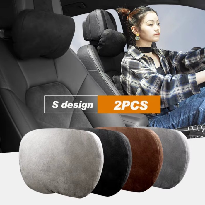 2/1PCS Car Headrest Seat Neck Pillow for Maybach class S Benz Model 3 Model Y Traveling Neck Suppor