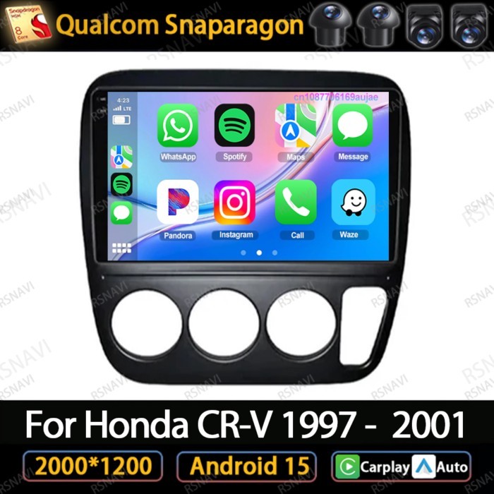 Car Radio Android 15 For Honda CR-V 1997 1998 - 2001 Head Unit Snapdragon NO 2DIN AI Voice AUTO Vie