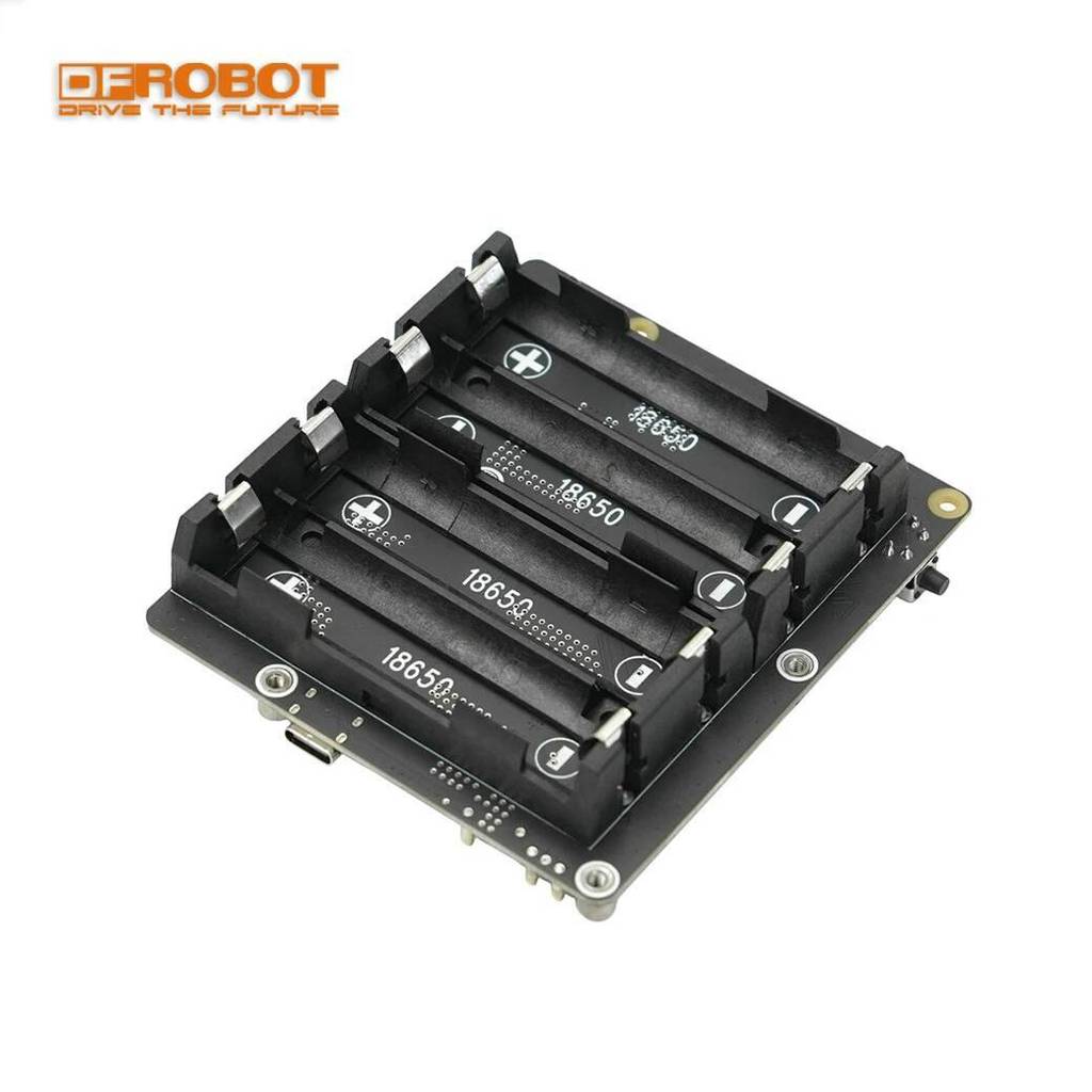 DFRobot 18650 แบตเตอรี่ UPS HAT เครื่องสํารองไฟ 5.1V 5A ใช้งานร่วมกับ Raspberry Pi 5 และ USB-C Power
