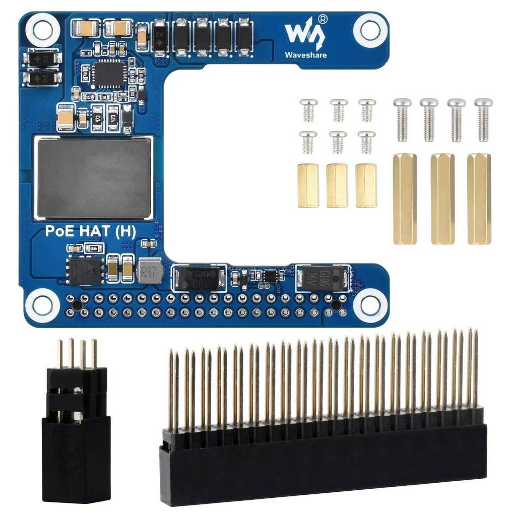 Waveshare Raspberry Pi 5 PoE HAT Power Over Ethernet HAT (H) สําหรับ Raspberry Pi 5/CM 5, 5V 5A, Iso