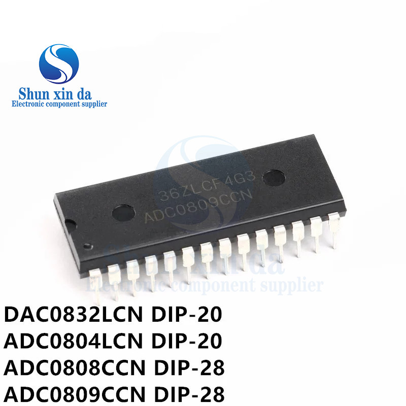 ADC0809CCN ADC0809 DIP-28 Analog To Digital Converters - ADC 8B MPU ใช้งานร่วมกับ ADC IC DIP ชิป