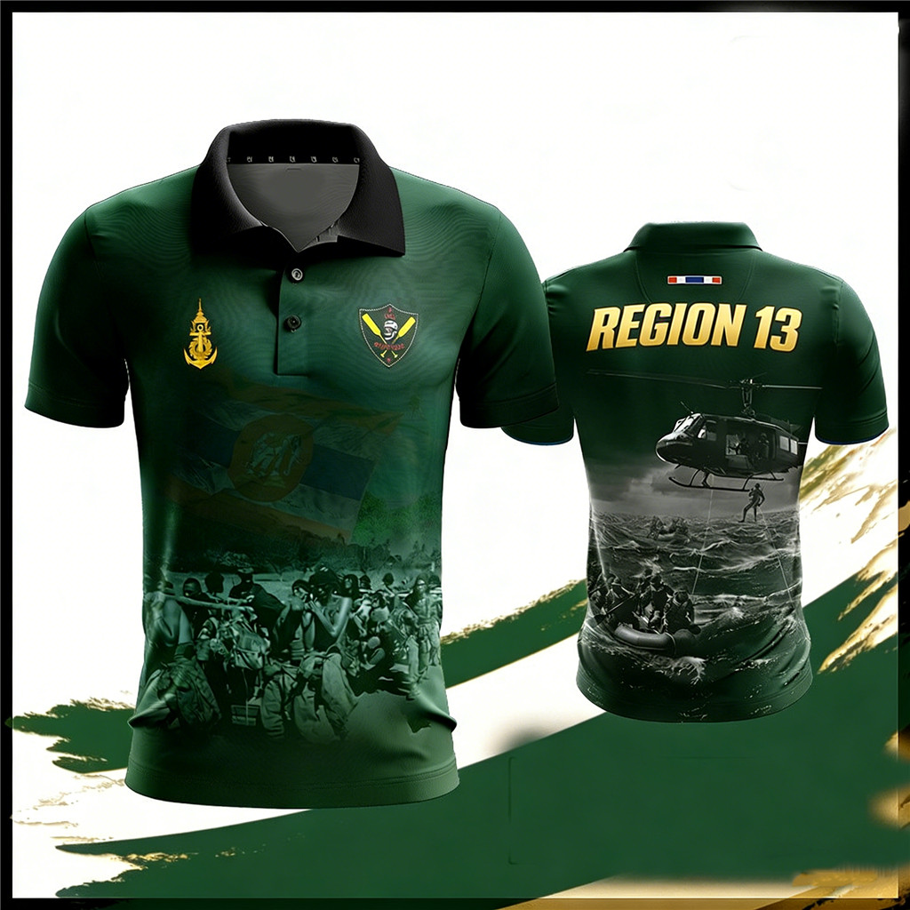 A008 เสื้อโปโลพิมพ์ลาย Special Forces Recon Patrol ใส่สบาย