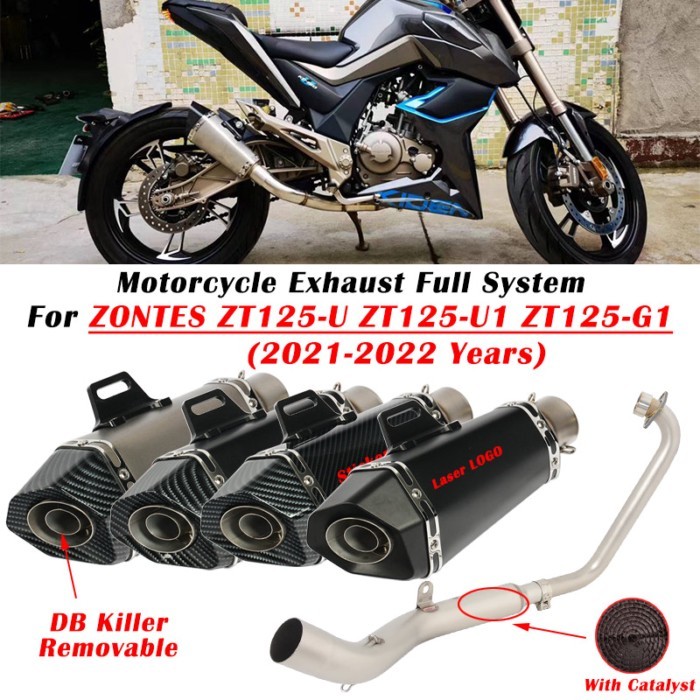 For ZONTES ZT125-U ZT125-U1 ZT125-G1 ZT125 U1 G1 Motorcycle Exhaust Escape Full System Modify  Muff