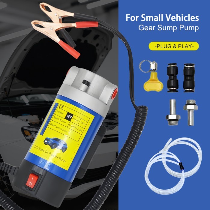 Portable Car Oil Pump Electric Gear Oil Pump 12V/24V DC Car Engine Oil Transfer Pump - Pure Copper