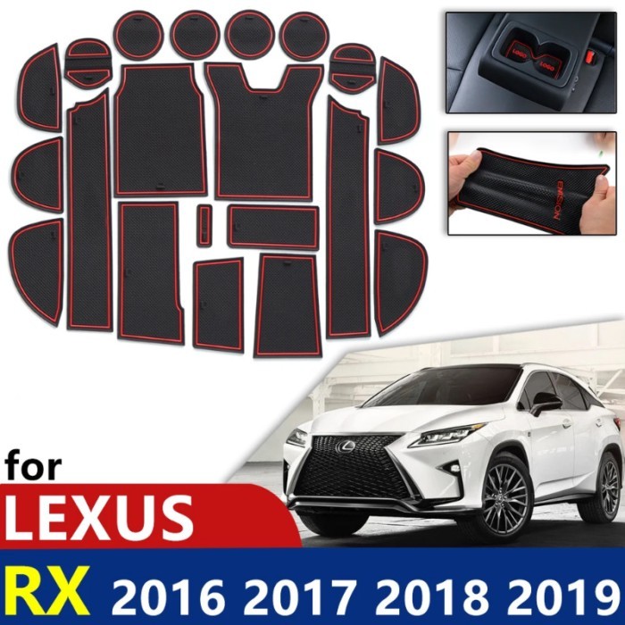 Anti-Slip Rubber Cup Cushion Door Groove Mat for Lexus RX 300 200t 450h RX200t RX300 RX450h 2016~20