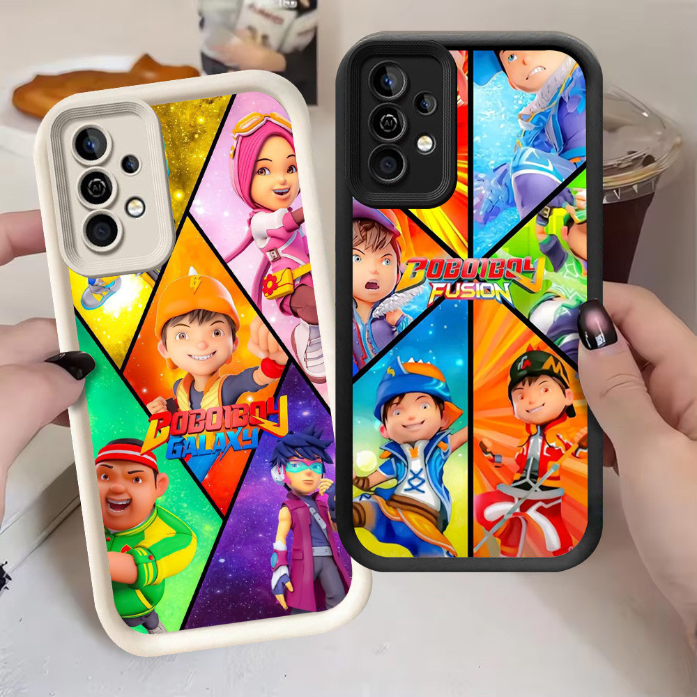 G-59 BoBoiBoy Casing สําหรับ Samsung S24 A55 S25 M15 S21 FE Ultra 5G สีดําและสีขาว