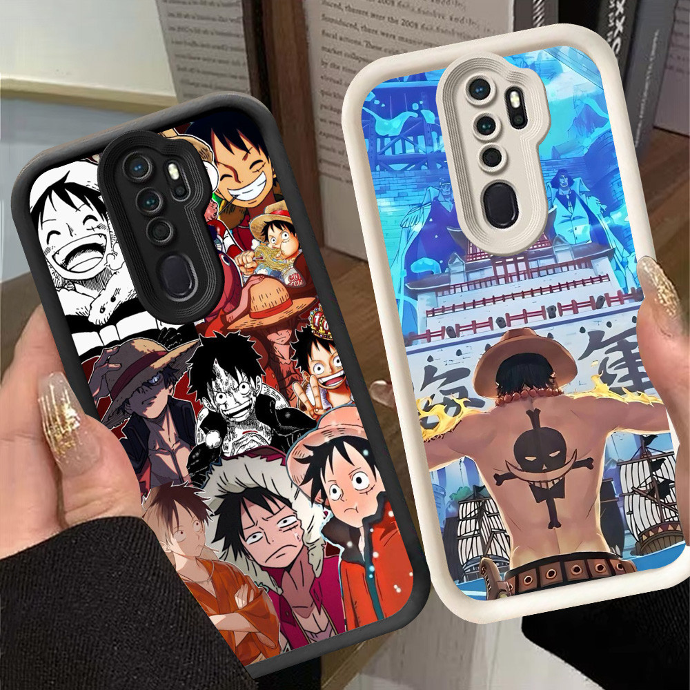 G-61 One Piece Ace Casing สําหรับ OPPO A9 A5 2020 F11 Reno 2F 2Z Pro สีดําและสีขาว