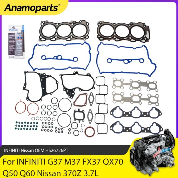 Engine Parts Head Gasket Set Fits 3.7 L VQ37VHR For Infiniti EX37 FX37 G37 M37 Q40 Q50 Q60 Nissan 3