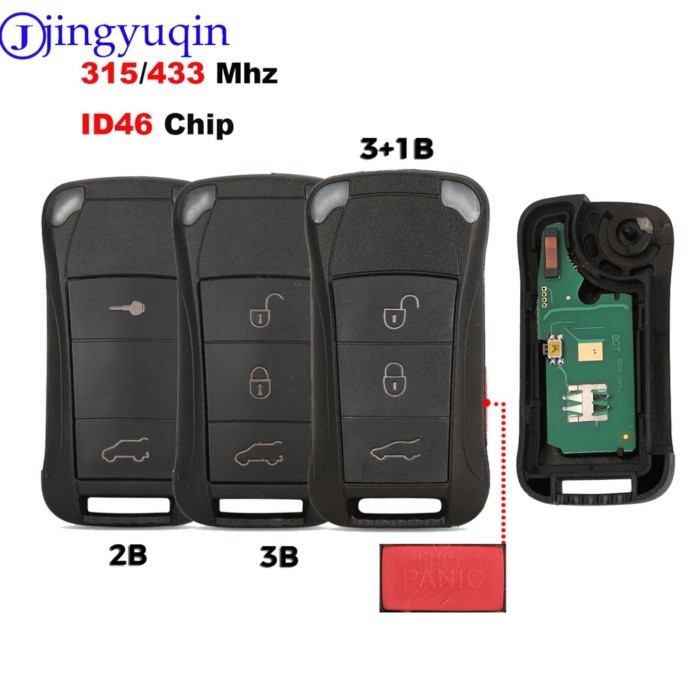 jingyuqin 2/3/4 buttons Remote 315/433MHZ Flip Folding Car Key Shell For Porsche Cayenne GTS ID46 P