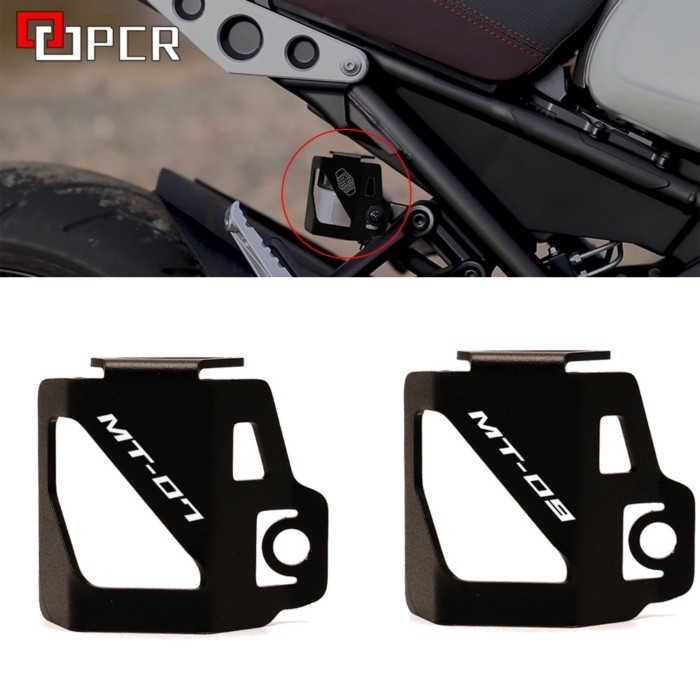 LOGO MT07 MT09 Motorcycle Rear Fluid Reservoir Guard Cover Protector for For Yamaha MT07 MT-07 MT 0