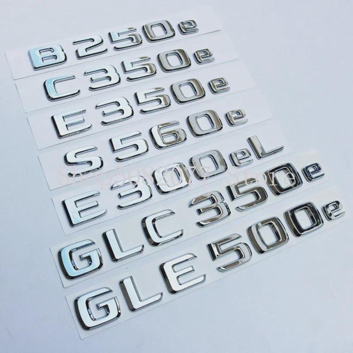 2017 Flat Letters ABS Car Emblem for B250e E300eL E350eL GLC350e GLE350e GLE500e S500e S560eL Car T
