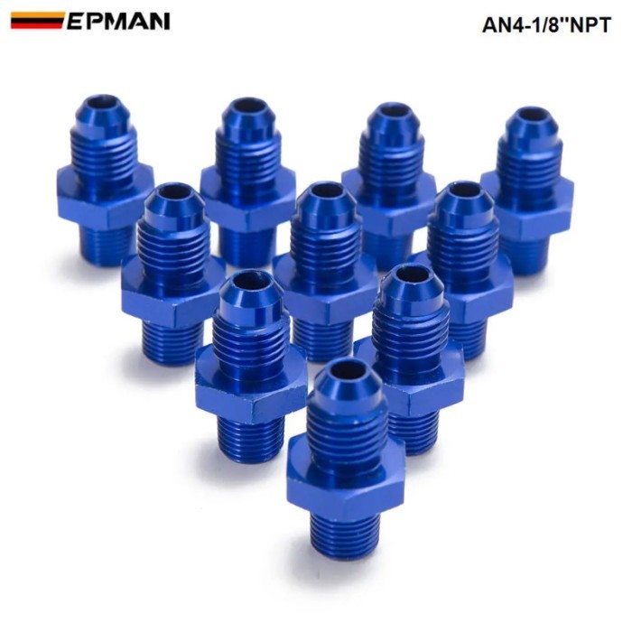 10PCS/LOT AN -4 AN4 Flare to 1/8 NPT Straight Male Oil Cooler  Fuel Oil Hose Fitting Adapter AN4-1/