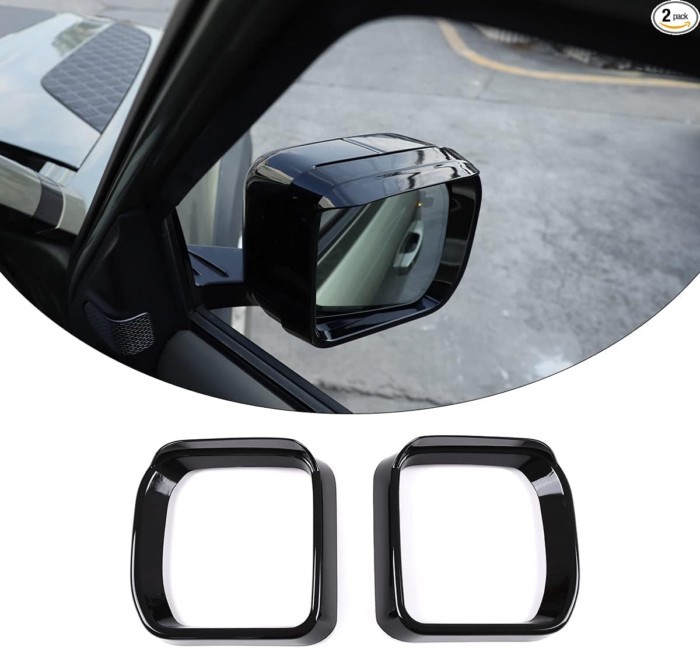 ABS Car Rearview Mirror Rain Shield Cover For Land Rover Defender 90 110 130 2020 2021 2022 2023 Si