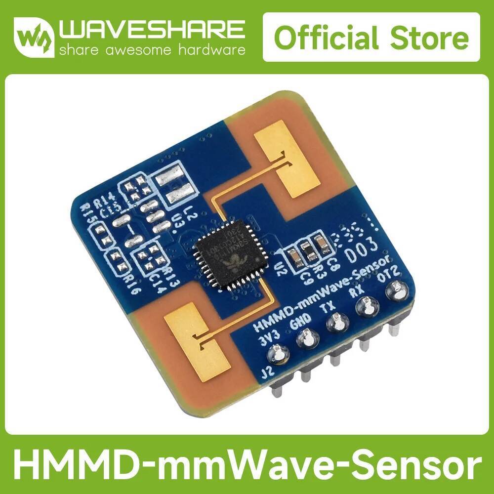 Waveshare Human Micro-Motion Detection mmWave Sensor, 24GHz mmWave Radar, ตามบน S3KM1110, Adopts FMC