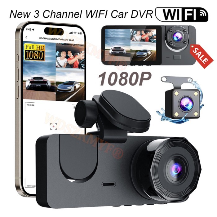 2/3Channel Dash Cam With WIFI APP 1080P Video Recorder W/N Night Vision Dashcam Car DVR Front Rear