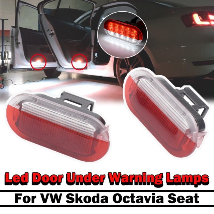 2pcs For VW Golf 4 Polo Mk4 Bora 6R 1J0 949 105a 1j0949105a Led Door Courtesy Lights Under Warning