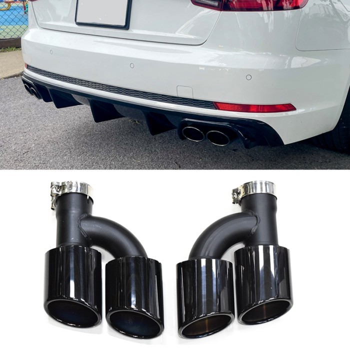 2pcs/set 304 Stainless Steel Car Rear Exhaust Tip For Audi A4 A5 A6 A7 Up To S4 S5 S6 S7 Exhaust Mu