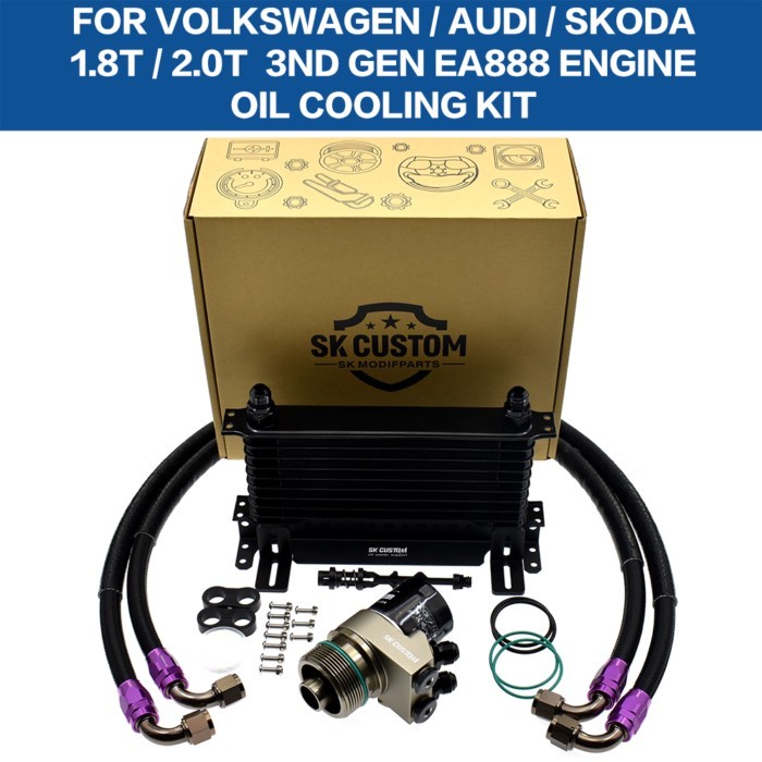 SK CUSTOM  For GOLF MK7 gti Audi A3 Engine 1.8T 2.0T EA888 GEN3 Oil Cooler Kit  Oil Filter Adapter