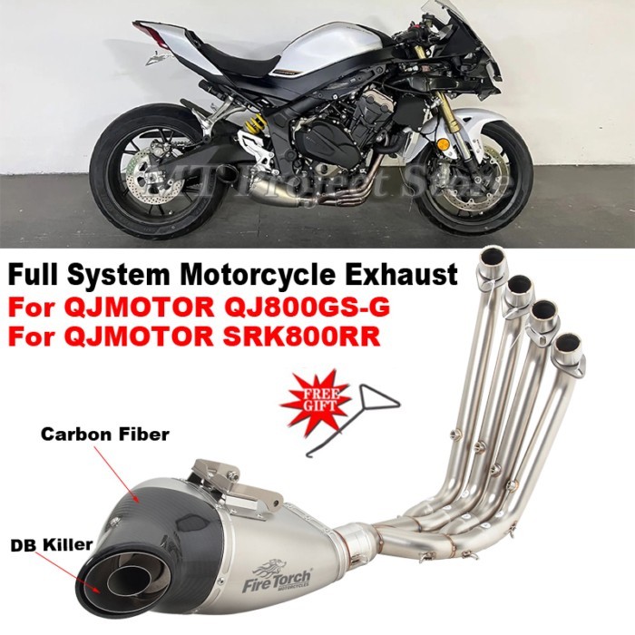 For QJMOTOR QJ800GS-G QJ 800 GS-G SRK800RR 2023 Full Motorcycle Exhaust Escape System Front Mid Lin