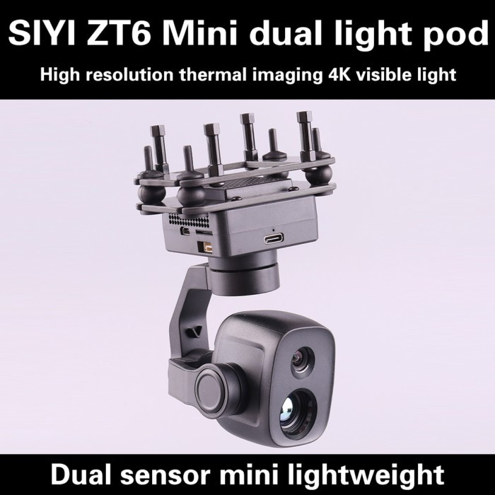 SIYI ZT6 Mini Dual Sensor Gimbal 4K 8MP 6X Digital Zoom Universal Ultra HD Recording Photography Ca