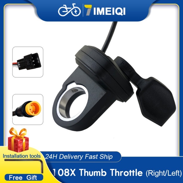 WUXING 108X Ebike Thumb Throttle 3Pin Waterproof Plug Electric Bicycle Right/Left Hand Throttle for
