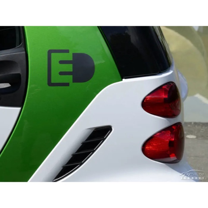 For Benz Smart Car Electric Charge Logo Stickers Reflective Car Stickers Electric Car Sticker Free