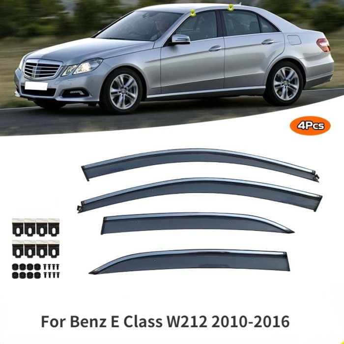 For Benz E Class W212 2010-2016 Side Window Visors  Window Rain Guards Bright Strip Accessories Sta