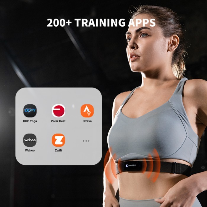 CooSpo H9Z Chest Heart Rate Monitor Bluetooth 5.0 ANT+IP67 Rechargeable Battery Bike Computer Optic