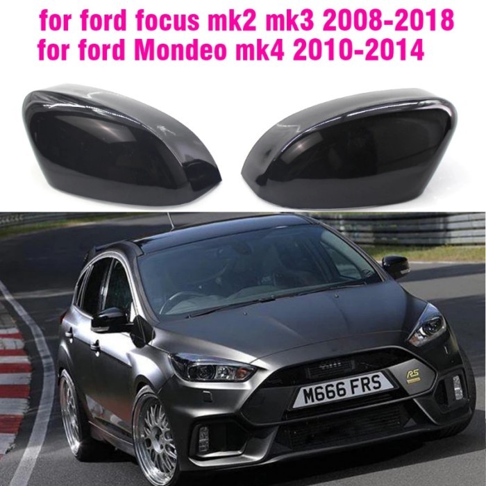 Rearview Mirror Cover Cap Carbon Fiber / Black for Ford Focus MK2 MK3 ,for Mondeo mk4 Facelift Esta