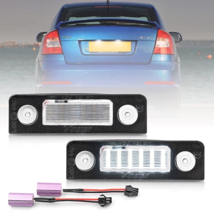 2X Canbus LED License Number Plate Light for Skoda Octavia MKII 1Z A5 FL 2009-2013 Octavia MKII 200