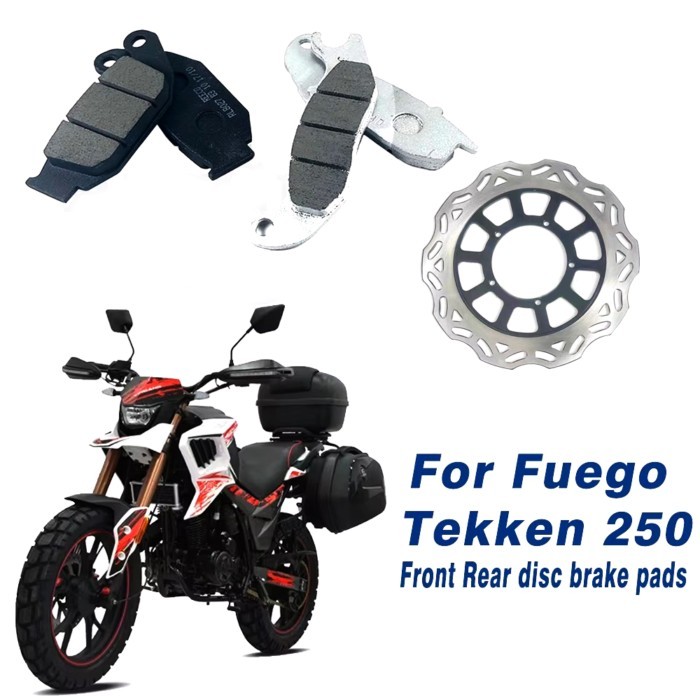 For Fuego Tekken 250 Tekken250 Motorcycle Front Rear Brake Pads Brake disc Accessories
