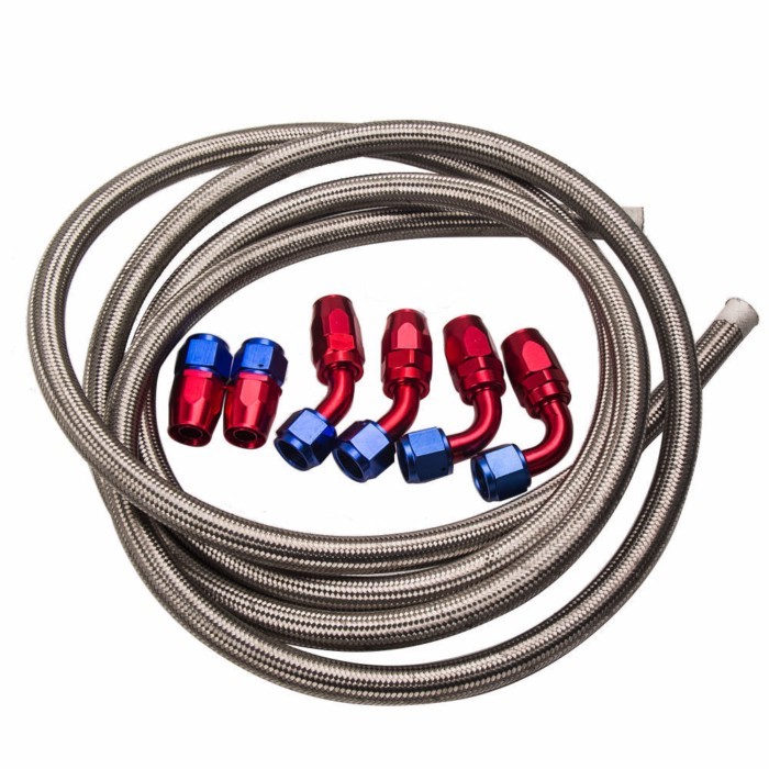 AN6 synthetic rubber hose 11.98 inch and 6 aluminum hose joints connector suit assembly transmissio