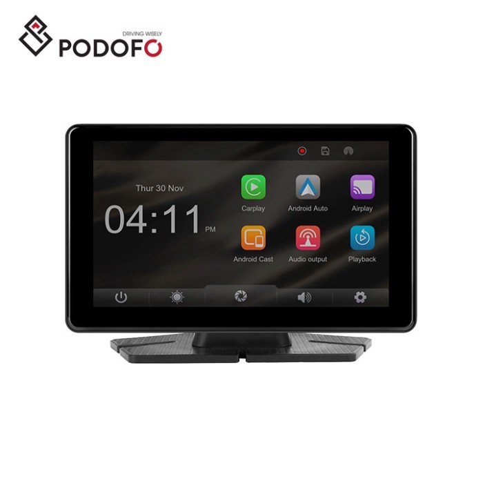 Podofo Portable Wireless Carplay Android Car Radio PND 7 Inch Touch Screen Android Auto GPS BT WiFi