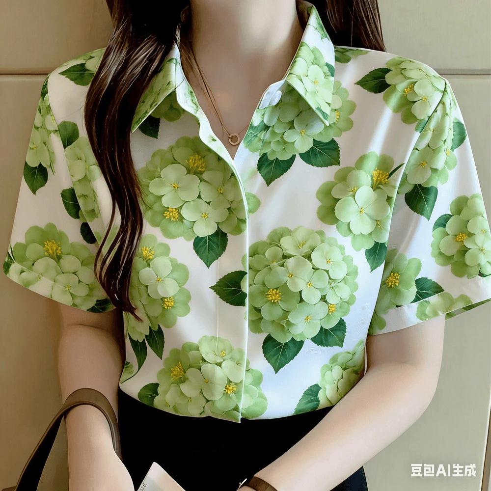 Unisex ลายดอกสงกรานต์ ฮาวาย แขนสั้น Oversize ลายพิมพ์ดอกไม้ 46c 2569