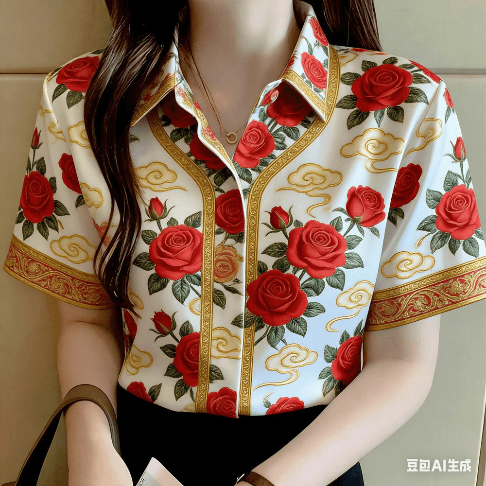 Unisex ลายดอกสงกรานต์ ฮาวาย แขนสั้น Oversize ลายพิมพ์ดอกไม้ 46c 2569 thumbnail 3