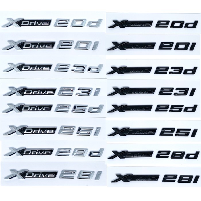 3D ABS XDrive Emblem Car Fender Rear Trunk Sticker X Drive 20d 20i 23d 23i 25d 25i 28d 28i For BMW