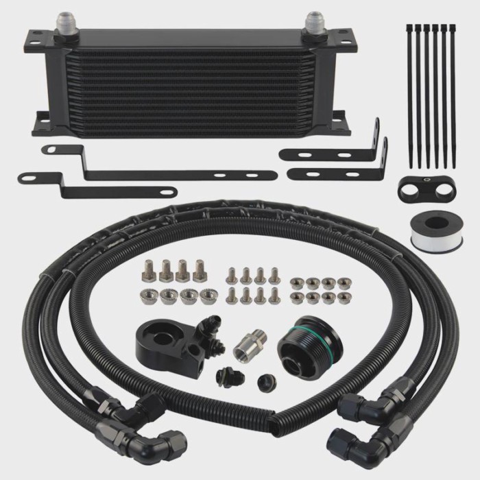Aluminum 14 Row AN8 Engine Oil Cooler Kit For VW VAG Golf MK7 2.0T EA888 Gen3 Cooling Filter Sandwi