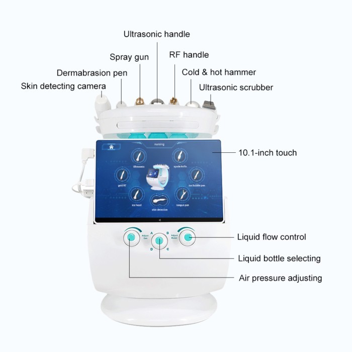 Smart Ice Blue 7 in 1 Oxygen Hydro Dermabrasion Bubble Machine Professional Face Hydra Machine RF L