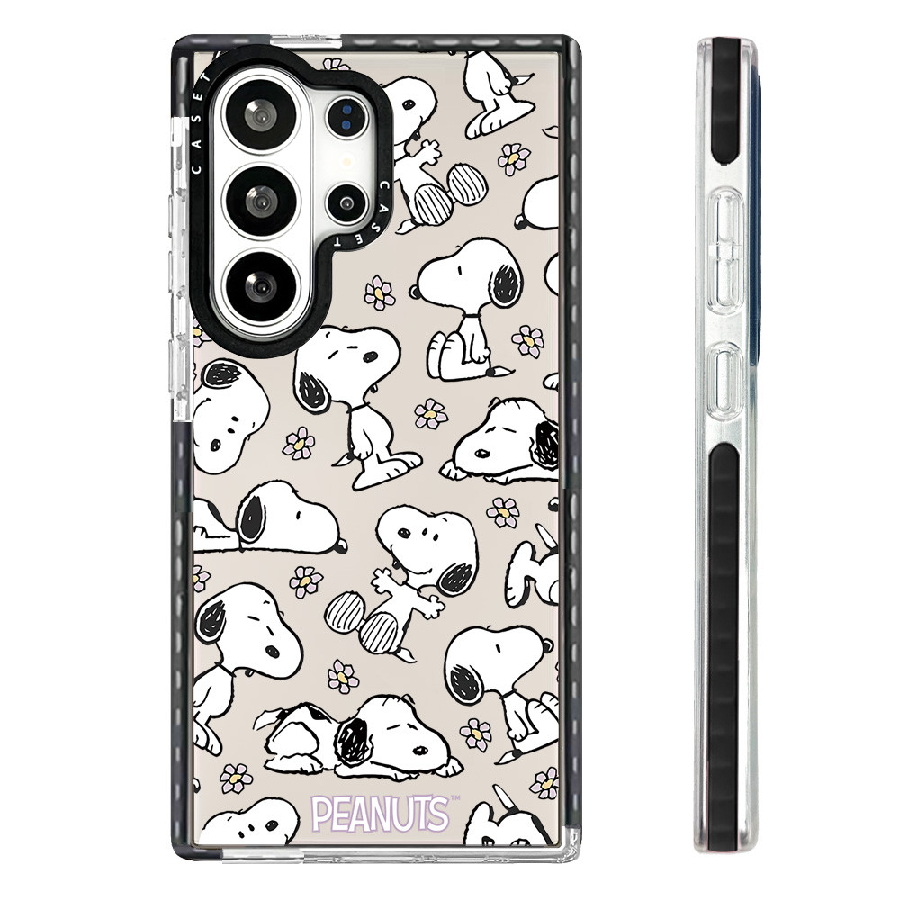 Screenful Snoopy ดอกไม้สีสําหรับ Galaxy S24 S25 FE S23ULTRA S24ULTRA S25ULTRA S26ULTRA ฝาครอบ A55 A56 S26 S23 Plus สีซิลิโคนนุ่มกันชนกันกระแทก