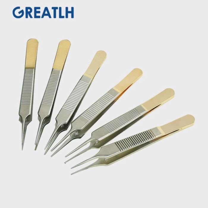 Cosmetic Tweezers Cosmetic Forceps Cartilage Tweezers Tweezers with Gold Handle Stainless Steel
