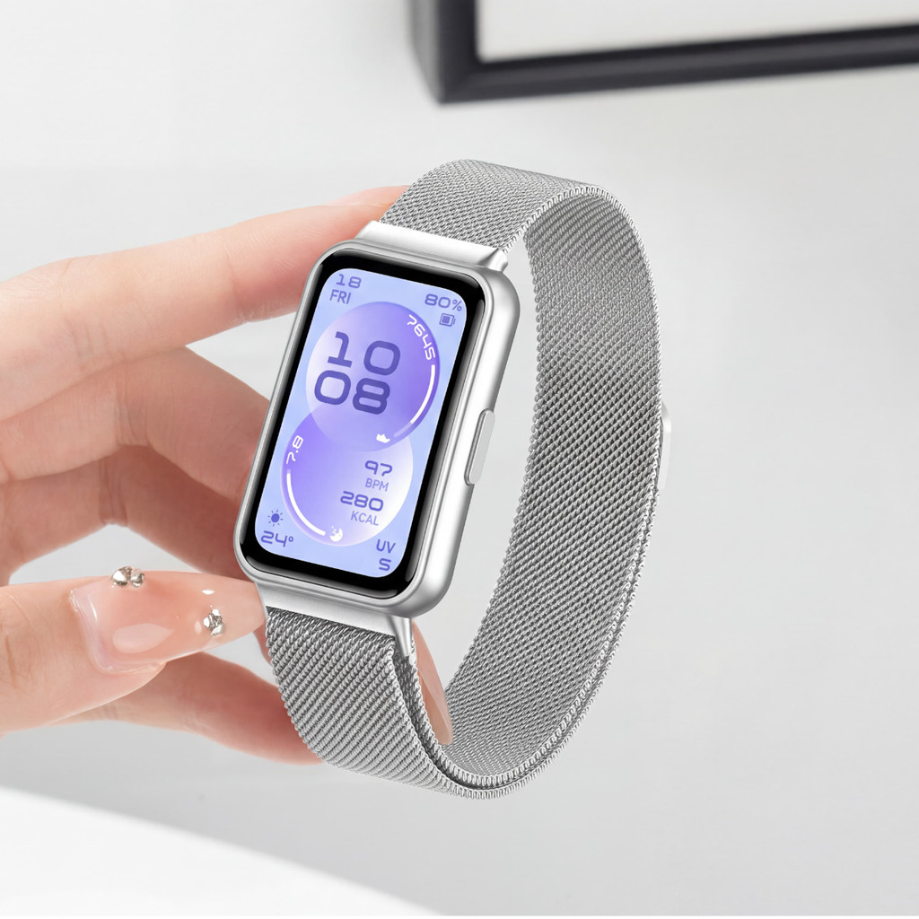 Milanese Loop Strap สําหรับ Smartwatch Huawei Band 11/ 11 Pro แม่เหล็กสแตนเลสโลหะเปลี่ยนเข็มขัดสร้อยข้อมือสายรัดข้อมืออุปกรณ์เสริมสําหรับ Huawei Band 10 9 8