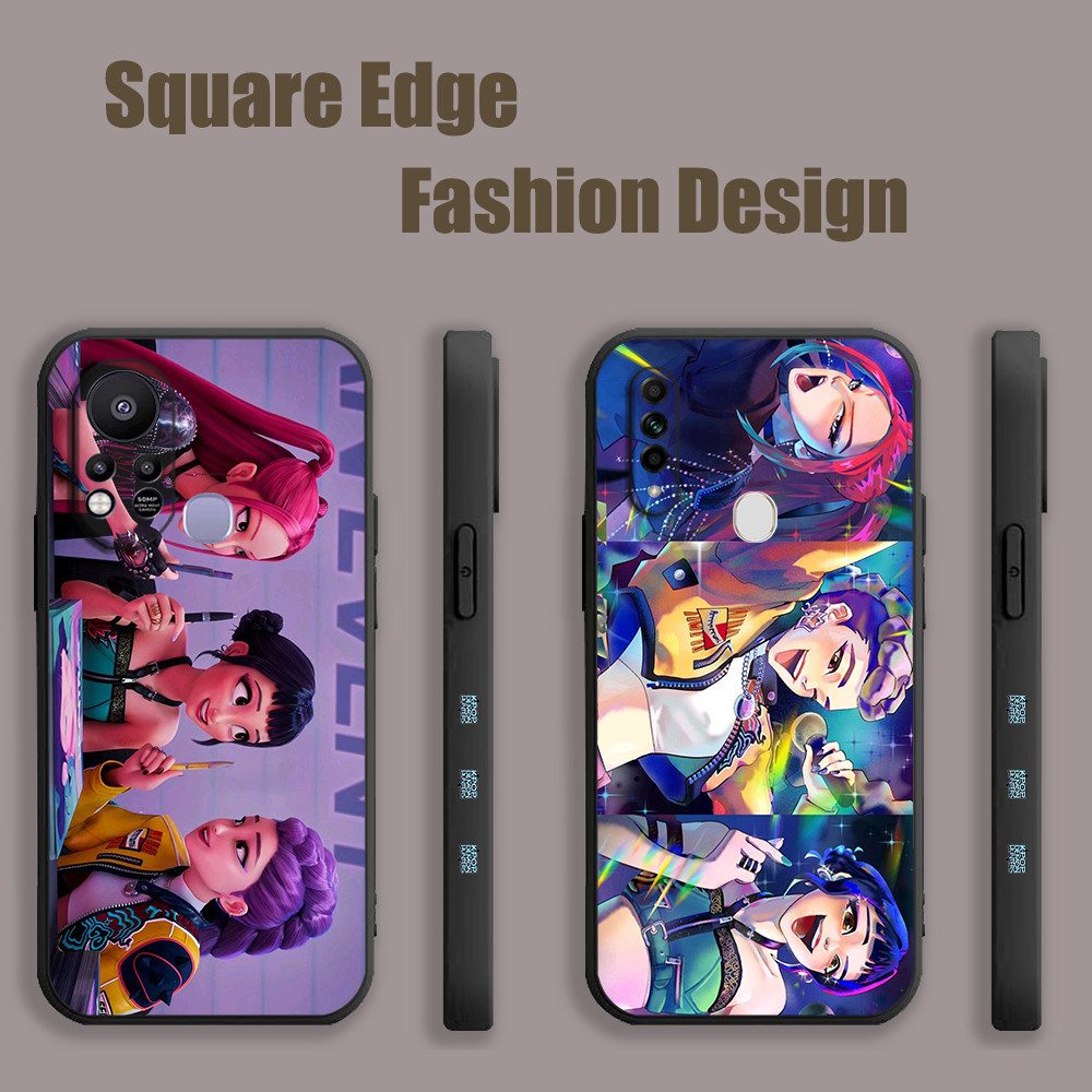 ปลอกสําหรับ OPPO A53 A76 Reno6z A95 Lite A96 A77 X5 Pro Reno 7 Reno 8 Kpop Demon Hunters สีชมพูความง