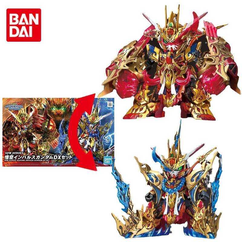 Bandai Gundam Model Kit Anime Figure SD WORLD HEROS Wukong Impulse DX Genuine Gunpla Model Anime Ac