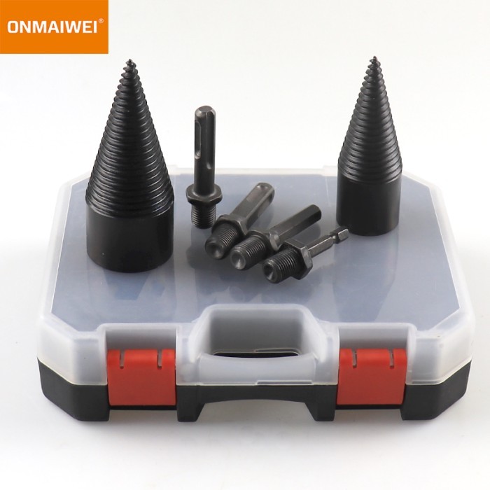 6pcs 32/42mm Firewood Splitting Drill Bit Wood Splitter Screw Cones Bit Square Round Hexagonal For