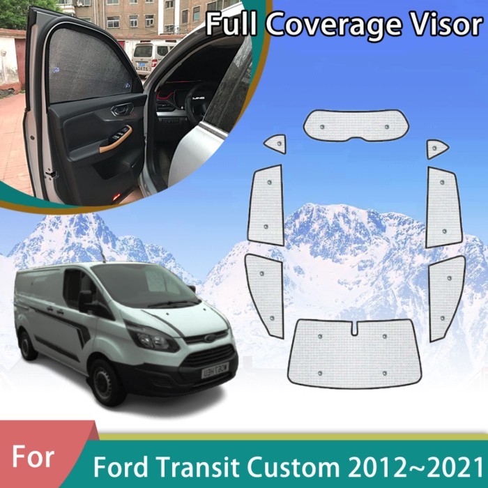 Car Anti-UV Sunshade For Ford Transit Custom Tourneo 2012~2021 2015 2018 Window Curtains Protection