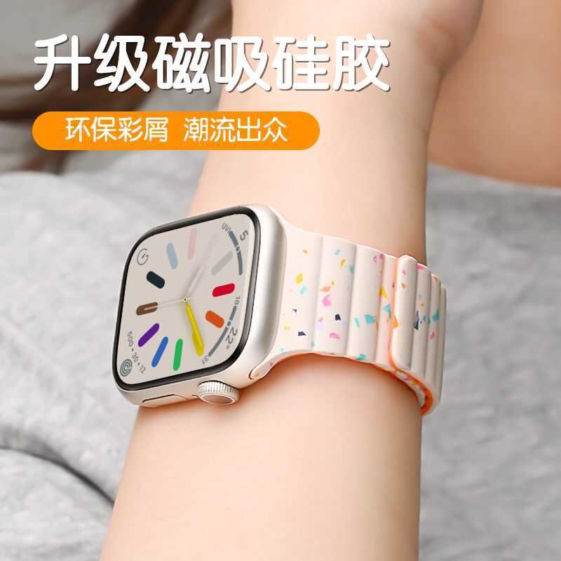 C สายรัดข้อมือ Watch S10 Silicone Colorful Magnetic สปอร์ต Iwatch ใช้กับ Watch S8 S7