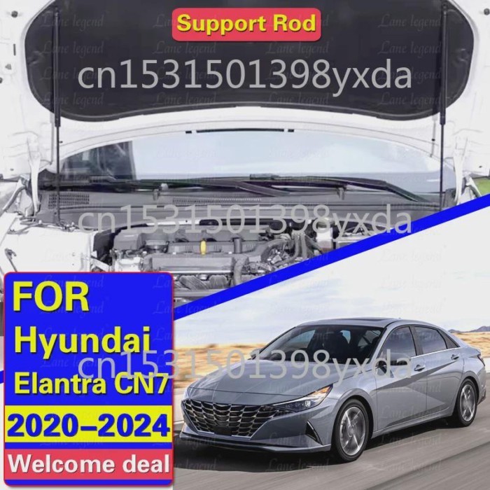 Hood Struts For Hyundai Elantra N CN7 Avante i30 Sedan 2020-2024 Front Bonnet Modify Lift Support S