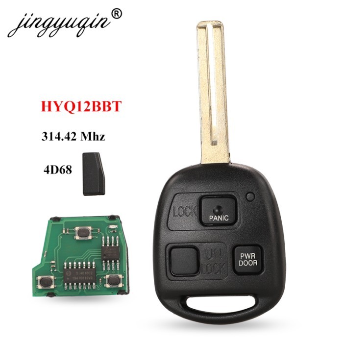 jingyuqin Remote Key 3 Buttons 4D68 Chip 314.4MHz FOB for Lexus RX330 RX350 RX400h HYQ12BBT 89070-4